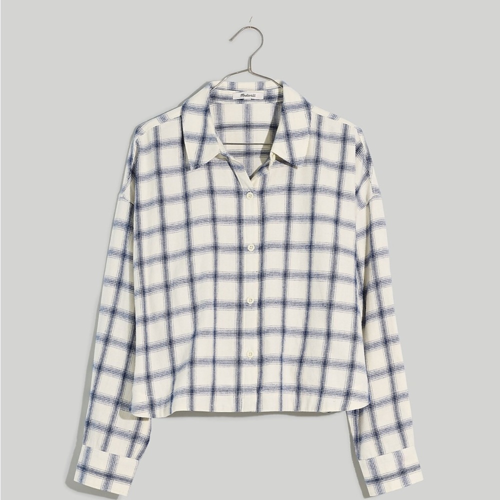 Flannel Hartfield Crop Shirt in Windowpane